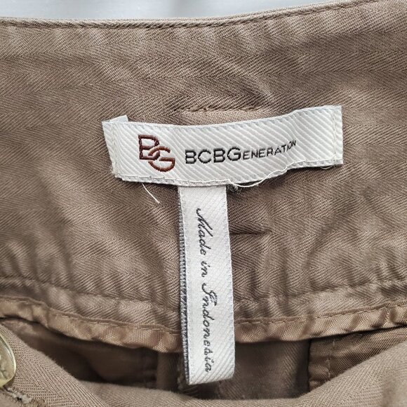 BCBGeneration Women's Brown‎ Pinstripe High Waist Sailor Flare Leg Pants Size 25 - Picture 4 of 7